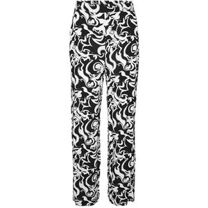 VERO MODA Vmeasy Joy Hw Wide Pants WVN Ga, Sneeuwwit/Aop: zwart grafisch, L