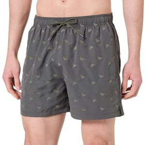 EMPORIO ARMANI Man All Over Borduurwerk Mid Boxer Groen XXL, Klimmen/Diepe korstmos, XXL
