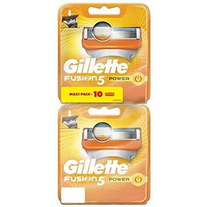 Gillette Fusion5 Power scheermesjes voor heren, 5 + 5 navulverpakkingen
