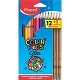 Maped 832272-12 x kleurpotloden, kleurpotloden COLOR'PEPS en 3x potloden GRAPH'PEPS, 15 stuks (1 stuks)