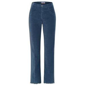 Laura Kick 6/8 Magic Waist, Soft Corduroy, super slim, Smoky Blue., 31W / 32L