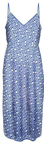 VERO MODA - Jurk 'SONEY' - Blauw/Wit - 3/4 Lengte - Mouwloos