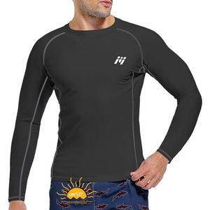 MEETWEE Rash Guard Rash Vest voor heren UV-beschermende T-shirttops met lange mouwen/korte mouwen UPF 50 Sneldrogend voor zwemmen surfen watersporten