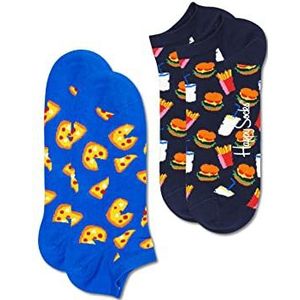 Happy Socks JUNK FOOD LOW SOCK 2-PACK, blauw, oranje, geel, wit, rood, 4146 EU