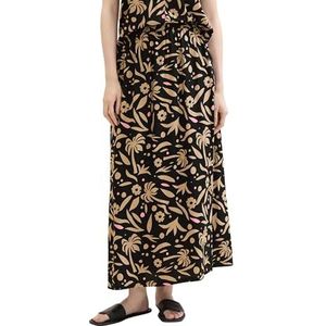 TOM TAILOR Denim Maxirok voor dames, 35339 - Zwarte Tropical Print, XS