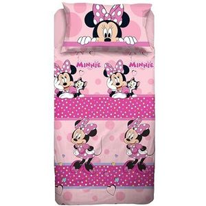 Disney Minnie Mouse Eenpersoons Beddengoedset, Disney, hoeslaken, kussensloop, roze, Disney, 100% katoen, officieel product