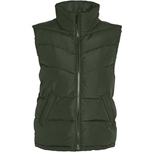 Noisy May NMDALCON S/L Short Vest Noos, dames gewatteerd vest, combigroen, Kombu Green, M