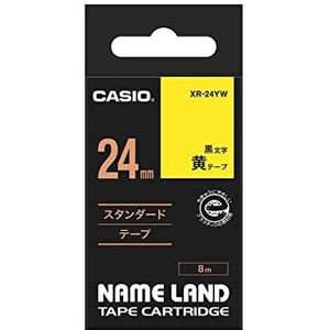 CASIO EZ-Label Printer XR-24YW1 Labeltape, zelfklevend, 24 mm x 8,0 m, zwart op geel