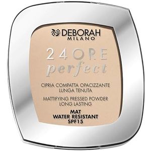 Deborah Milano - Compact poeder, 24 uur Perfect SPF 15, N1 Light Beige, ultrafijne textuur, mat, kalmerend en regenererend geschikt voor de gevoelige huid, 9 g