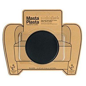 MastaPlasta Zwarte zelfklevende premium instant lederen reparatiepatches voor banken, autostoelen, tassen en meer. Stick-on bekleding reparatiepleister, cirkel, 8 x 8 cm