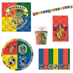 Procos DY10273865 - Harry Potter Feestset Groot, Borden, Bekers, Servetten, Tafelkleed, Tassen, Banner, Tafelversiering, Verjaardagsversiering