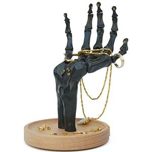 Suck UK | Skelet ringhouder | gotische sieradenorganizer en gotische sieradendoos | Halloween sieradenstandaard of snuisterijschotel | gotische woondecoratie en gothic decoratie | gotische geschenken