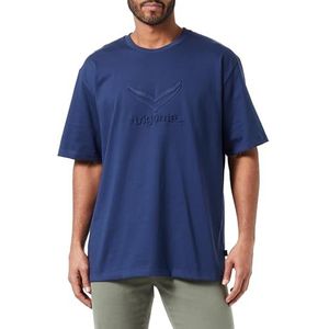 Heavy Oversized T-shirt met 3D-motief, nachtblauw, L