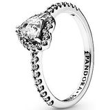 Pandora Timeless Heart Elevated Heart ring van sterlingzilver met heldere zirkoniasteentjes, 58