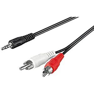 Goobay 50779 Audiokabel AUX Adapter, 3,5 mm Mannelijk naar Stereo RCA Mannelijk, Zwart, 20 m Kabellengte