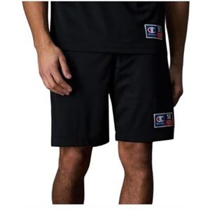 Champion Legacy Modern Basket-Soft Mesh Long Bermuda Shorts voor heren, zwart, L, zwart, L