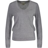GANT Extra fijne lamswol met V-hals, gemengd grijs, M