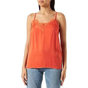 Vila Vicava New Lace Singlet/Su-Noos kanten top, Tigerlily, 38