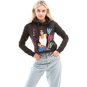 Whitney Houston Dames 80s Hooded Sweatshirt, Zwart, Medium