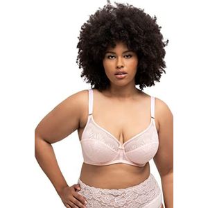 Ulla Popken Dames Wire-Bra, Lace BH, Rose, 110, roze, 110E