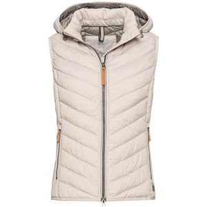camel active Gewatteerd damesvest van gerecycled polyester, beige-grijs., 44