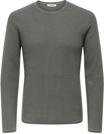 ONLY&SONS - ONSERIC REG 12 STRUC CREW KNIT NOOS - Gebreide Pullover - Gebroken Wit - Regular Fit