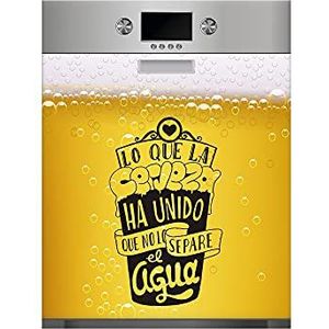 Oedim Bier Love Vinyl Decoratieve Keuken Decoratie Sticker Vaatwasser, Geel, 50 x 65 cm