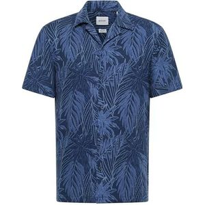MUSTANG Klassiek Layton overhemd voor heren, Aop Art Palm Blue 12592, L