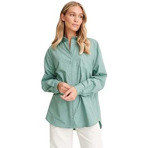 NA-KD Oversized basic shirt voor dames, Eden Groen, 62