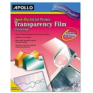 Apollo Transparantiefilm voor inkjetprinters, universeel, Sneldrogend, 50 vellen/Pack (VCG7033S)