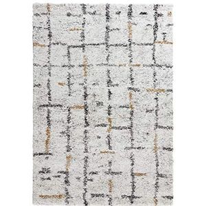 Mint Rugs 102697_160x230 Design Verlour Deep-Pile tapijt Grid, kunstvezel, crème, 230 x 160 x 3 cm