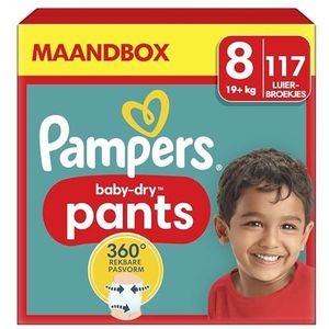 Pampers Maat 8 Luierbroekjes (19+ kg), Baby Dry Pants, 117 Luiers, Met Een Stop & Protect Pocket Aan De Achterkant Die Tot 100% Bescherming Biedt Tegen Lekken â€™s Nachts