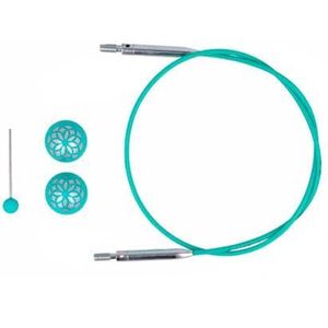 KNITPRO K36605 -Draaibare 360° Verwisselbare Kabel voor 1000cm Naald 3 Stuk s Blauw 100 cm (touw lengte 76 cm)