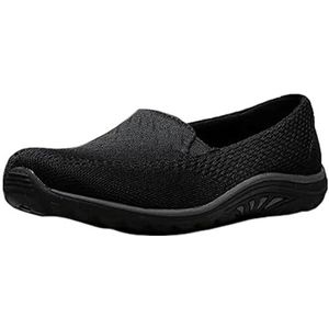Skechers Women's Reggae Fest-Willows Loafer Flat, Black Mesh, 9.5