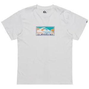 Quiksilver Ev Gradient Box SS T-shirt voor heren, Wit, S