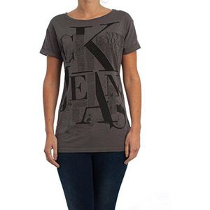 Calvin Klein Jeans Dames T-shirt TANDIA, effen, grijs (magneet-pt 739), XL