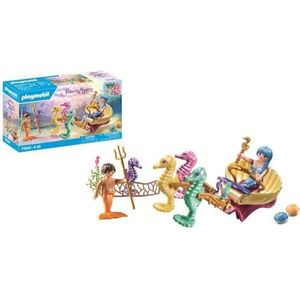 PLAYMOBIL Princess Magic 71500 Zeemeermin zeepaard koets, inclusief zeven zeepaardjes en decoratieve schelpen, leuk fantasierijk rollenspel, gedetailleerd speelgoed voor kinderen vanaf 4 jaar