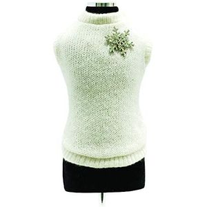 Trilly Tutti Brilli wollen trui met sneeuwvlok van kristal, wit, XL - 1 product