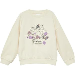 Sweatshirt - Oversized - Zacht - Glitterprint - Bloemenapplicatie