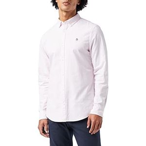 ORIGINAL PENGUIN Heren L/S Slim Stripe Oxford Shirt, Parfait Roze, S
