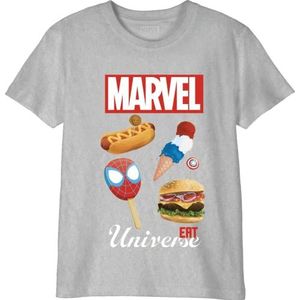 Marvel T-shirt voor jongens, Grijs Melange, 8 Jaren