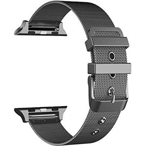 Cool armband voor Apple Watch Series 1 / 2 / 3 / 4 / 5 / 6 / 7 / SE (38 / 40 / 41 mm), metaal, zwart