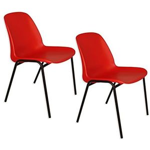 OFITURIA COM0523 stoel zonder wielen, polypropyleen, rood, 2 silla's