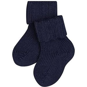 FALKE Uniseks-baby Sokken Flausch B SO Wol Katoen eenkleurig 1 Paar, Blauw (Dark Navy 6370), 80-92