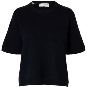 Trui - Effen - Knitwear - Geribbelde Kraag - Halve Mouw - Losse Pasvorm