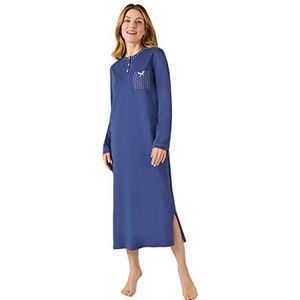 Damart Nachthemd met lange mouwen, jersey-mesh, Nachtblauw., 32-34/XS
