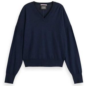 Scotch & Soda Dames Core V-hals relaxed pullover sweater, Night 0002, M