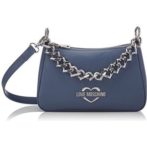 Love Moschino PU, schoudertas voor dames, blauw denim