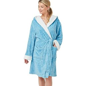 Indigo Sky Gezellige sherpa- en gemêleerde fleece badjas voor dames, Eend, M