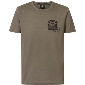 PETROL INDUSTRIES Heren T-Shirt SS Classic Print M-1040-TSR607; Kleur: Dark Sand; Maat: S, Donker zand, S